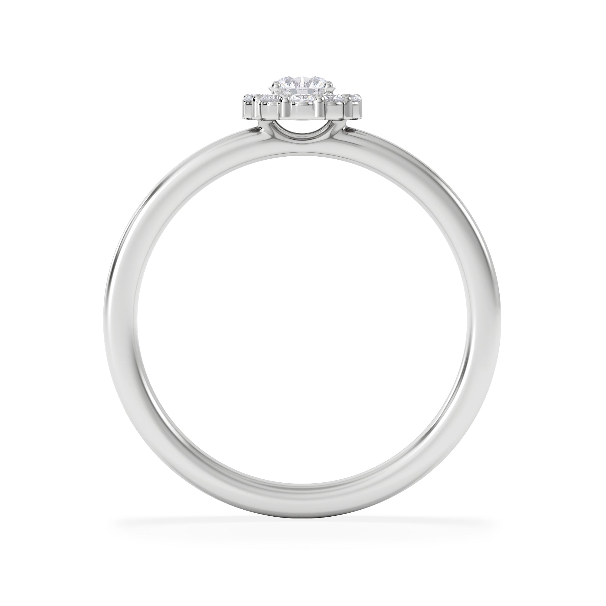 The Fleur Halo 0.30ct Round Cut Lab Diamond Ring in Sterling Silver